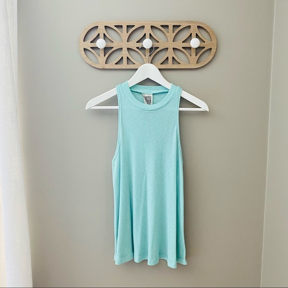 Free People Ribbed Tank Top Teal Sz Small - Picture 1 of 10